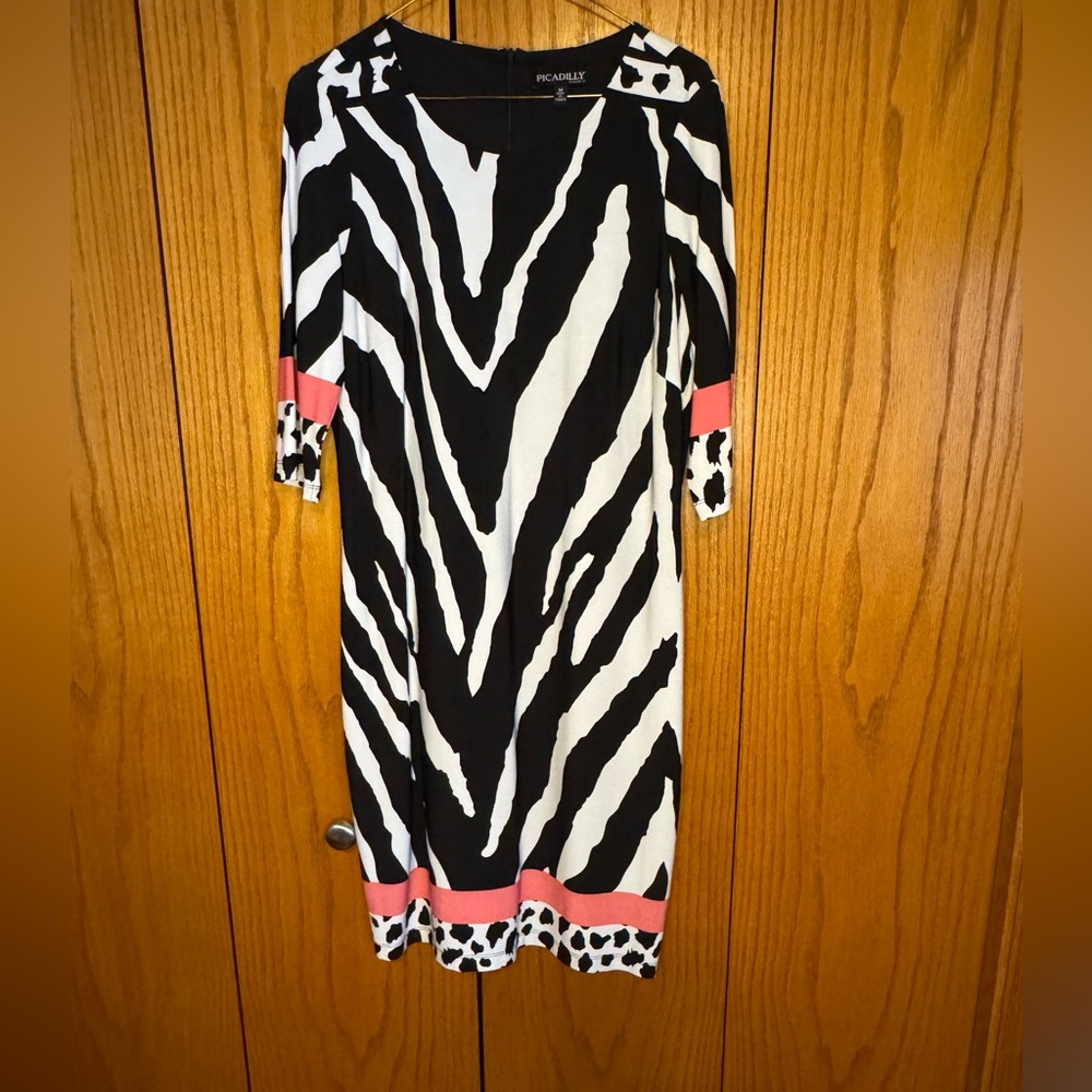 Zebra Print Dress with Pink Highlights